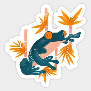 Tree frog on Bamboo Sticker